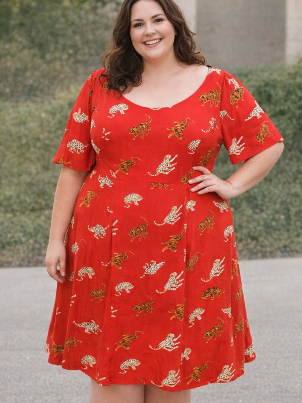 ASOS stunning red tiger Print Dress